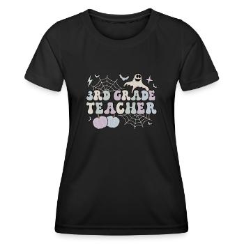 Enseignant de 3e année Halloween 3e équipe troisième année - T-shirt sport Femme - noir - Devant - AI Model Female 172 light (172cm)