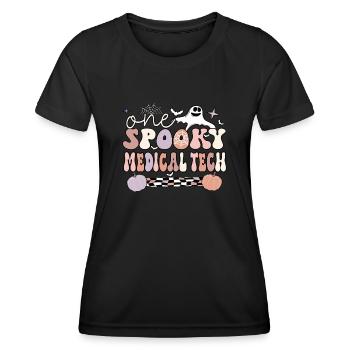 Medical Tech Halloween Med Lab Technologist Cadeaux - T-shirt sport Femme - noir - Devant - AI Model Female 172 light (172cm)