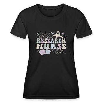 Infirmière de recherche Recherche clinique Soins infirmiers Halloween - T-shirt sport Femme - noir - Devant - AI Model Female 172 light (172cm)