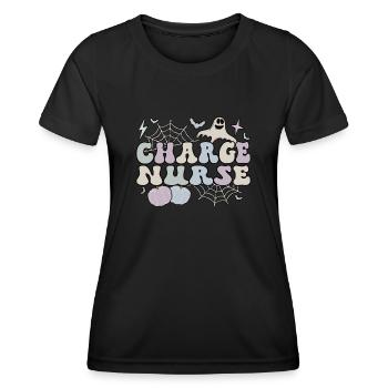 Charge Nurse Halloween Charge Nursing Gifts - Women's Functional T-Shirt - black - Front - AI Model Female 172 light (172cm)