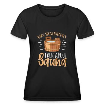 Parlez du sauna - T-shirt sport Femme - noir - Devant - AI Model Female 172 light (172cm)