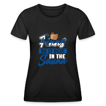 Am Besten In Der Sauna - Frauen Funktions-T-Shirt - Schwarz - Vorne - AI Model Female 172 light (172cm)
