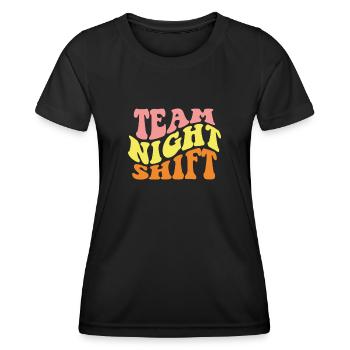 Night Shift Team Bunt - Women's Functional T-Shirt - black - Front - AI Model Female 172 light (172cm)