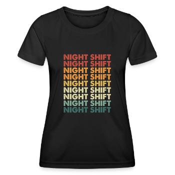 Colorful Night Shift Retro - Women's Functional T-Shirt - black - Front - AI Model Female 172 light (172cm)