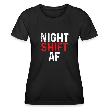 Night shift af - Women's Functional T-Shirt - black - Front - AI Model Female 172 light (172cm)