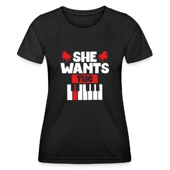 Sie möchte Die Tastatur - Frauen Funktions-T-Shirt - Schwarz - Vorne - AI Model Female 172 light (172cm)