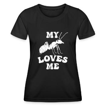 Fourmi Tante Ma tante aime Dictons Tante - T-shirt sport Femme - noir - Devant - AI Model Female 172 light (172cm)
