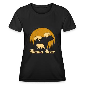 Mama Bär werdende Mama - Frauen Funktions-T-Shirt - Schwarz - Vorne - AI Model Female 172 light (172cm)