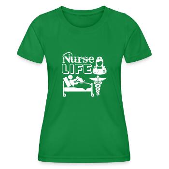 Vie infirmière - T-shirt sport Femme - vert - Devant - AI Model Female 172 dark (172cm)