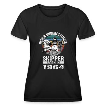 Never Underestimate Skipper né en 1964 - T-shirt sport Femme - noir - Devant - AI Model Female 172 light (172cm)