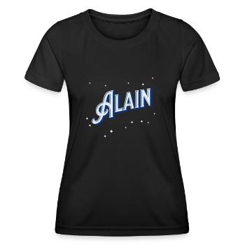 Les noms d’Alain personnalisés - T-shirt sport Femme - noir - Devant - AI Model Female 172 light (172cm)