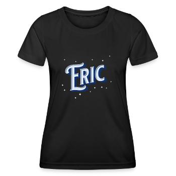 Eric nomme des noms personnalisés - T-shirt sport Femme - noir - Devant - AI Model Female 172 light (172cm)