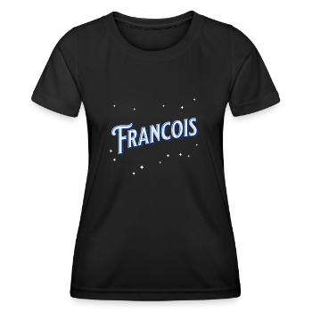 Le nom de François personnalisé - T-shirt sport Femme - noir - Devant - AI Model Female 172 light (172cm)