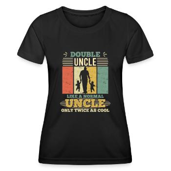 Double uncle normal uncle - Women's Functional T-Shirt - black - Front - AI Model Female 172 light (172cm)