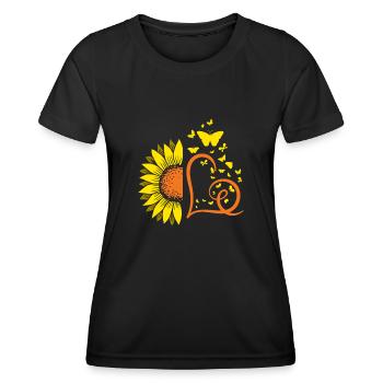 Tournesol Tournesol Papillons - T-shirt sport Femme - noir - Devant - AI Model Female 172 light (172cm)
