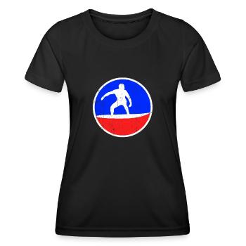 Surfen Logo - Frauen Funktions-T-Shirt - Schwarz - Vorne - AI Model Female 172 light (172cm)