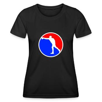 Logo des boîtes - T-shirt sport Femme - noir - Devant - AI Model Female 172 light (172cm)