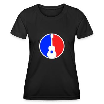 Logo de la guitare - T-shirt sport Femme - noir - Devant - AI Model Female 172 light (172cm)