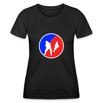 Logo de pêche - T-shirt sport Femme - noir - Devant - AI Model Female 172 light (172cm)