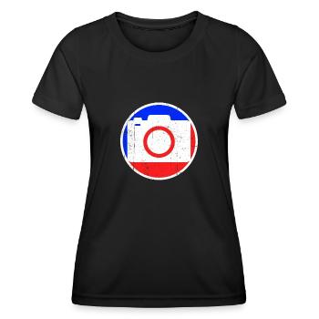 Logo de la photographie - T-shirt sport Femme - noir - Devant - AI Model Female 172 light (172cm)