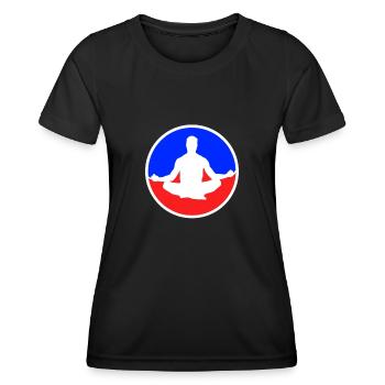 Logo de méditation - T-shirt sport Femme - noir - Devant - AI Model Female 172 light (172cm)