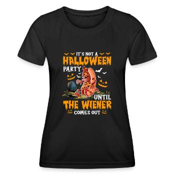 Not A Halloween Party Until The Wiener Comes Out - Frauen Funktions-T-Shirt - Schwarz - Vorne - AI Model Female 172 light (172cm)