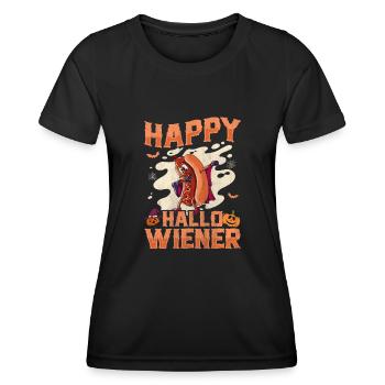 Joyeux Hello Viennois Dracula Costume Drôle de Viennois - T-shirt sport Femme - noir - Devant - AI Model Female 172 light (172cm)