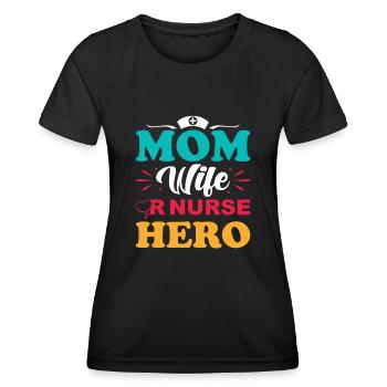 OP Krankenschwester Mama - Frauen Funktions-T-Shirt - Schwarz - Vorne - AI Model Female 172 light (172cm)