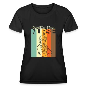 OP-Schwester - Frauen Funktions-T-Shirt - Schwarz - Vorne - AI Model Female 172 light (172cm)