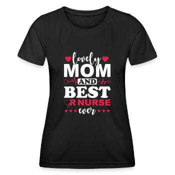 OP Krankenschwester Mutter - Frauen Funktions-T-Shirt - Schwarz - Vorne - AI Model Female 172 light (172cm)