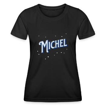 Michel Namen personalisiert - Frauen Funktions-T-Shirt - Schwarz - Vorne - AI Model Female 172 light (172cm)