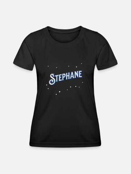 Le nom de Stéphane personnalisé - T-shirt sport Femme - noir