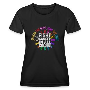 Fight cancer in all colors - Women's Functional T-Shirt - black - Front - AI Model Female 172 light (172cm)