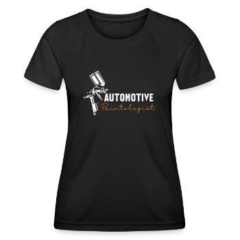 Peintre automobile, Peintreologue Peintre automobile - T-shirt sport Femme - noir - Devant - AI Model Female 172 light (172cm)
