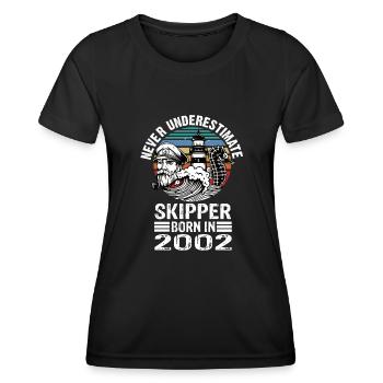 Never Underestimate Skipper né en 2002 - T-shirt sport Femme - noir - Devant - AI Model Female 172 light (172cm)