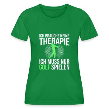 Golf Therapie Spruch - Frauen Funktions-T-Shirt - Kelly Green - Vorne - AI Model Female 172 dark (172cm)