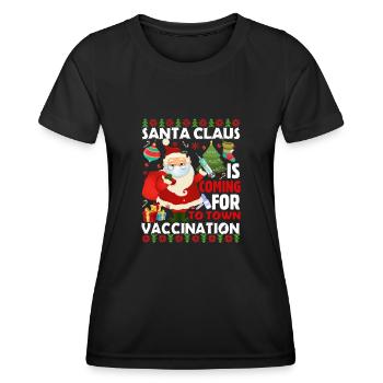 SANTA CLAUS COMES TO TOWN FOR VACCINATION - Women's Functional T-Shirt - black - Front - AI Model Female 172 light (172cm)