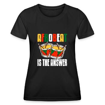 L’afrobeat est la réponse - T-shirt sport Femme - noir - Devant - AI Model Female 172 light (172cm)
