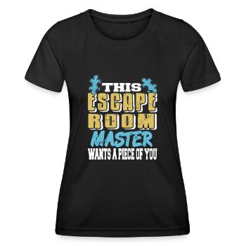 Ce maître de salle d’évasion veut un morceau de vous - T-shirt sport Femme - noir - Devant - AI Model Female 172 light (172cm)