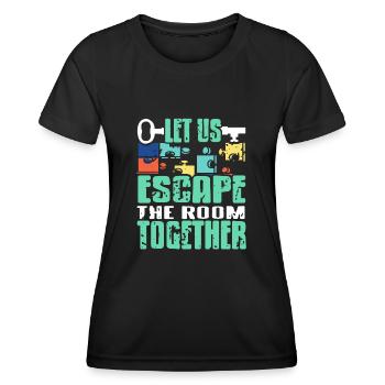 Quittons la pièce ensemble - T-shirt sport Femme - noir - Devant - AI Model Female 172 light (172cm)