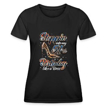Entrez dans mon 51e anniversaire - T-shirt sport Femme - noir - Devant - AI Model Female 172 light (172cm)