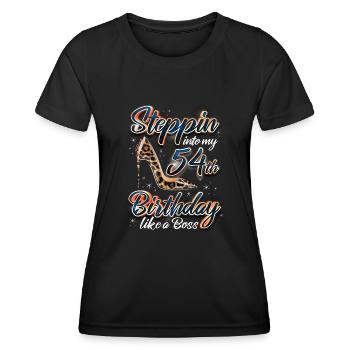 Entrez dans mon 54e anniversaire 54. Geburtstags - T-shirt sport Femme - noir - Devant - AI Model Female 172 light (172cm)