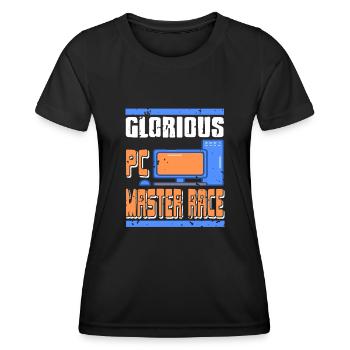 Glorieuse course PC Master - T-shirt sport Femme - noir - Devant - AI Model Female 172 light (172cm)