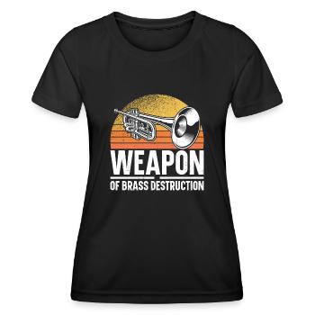 Trumpet Player Pun Retro Vintage - Frauen Funktions-T-Shirt - Schwarz - Vorne - AI Model Female 172 light (172cm)