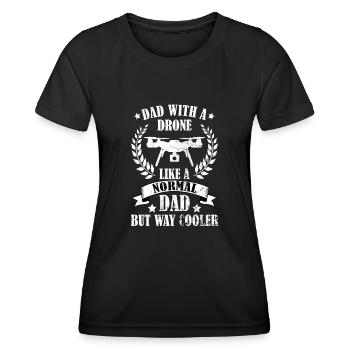Dad with a drone fathersday hobby drone pilot - Frauen Funktions-T-Shirt - Schwarz - Vorne - AI Model Female 172 light (172cm)