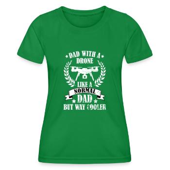 Dad with a drone fathersday hobby drone pilot - Frauen Funktions-T-Shirt - Kelly Green - Vorne - AI Model Female 172 dark (172cm)