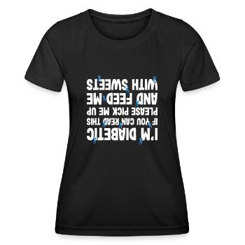 Diabetes if you can read feed with sweet - Frauen Funktions-T-Shirt - Schwarz - Vorne - AI Model Female 172 light (172cm)