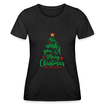 We wish you a Merry Christmas - Women's Functional T-Shirt - black - Front - AI Model Female 172 light (172cm)
