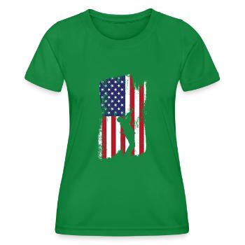 Trompettiste Drapeau américain - T-shirt sport Femme - vert - Devant - AI Model Female 172 dark (172cm)