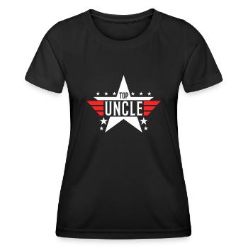 Top Onkel - Frauen Funktions-T-Shirt - Schwarz - Vorne - AI Model Female 172 light (172cm)